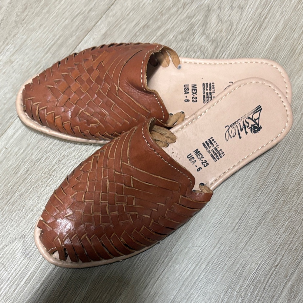 Brown Leather Slip-On Shoes